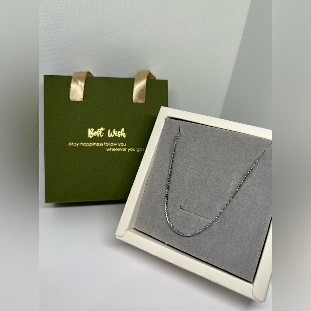 Silver plated stainless steel chain necklace